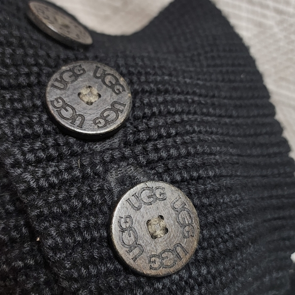 Ugg Black Classic Cardy Knit Boots Women's Size 7 - Picture 15 of 16